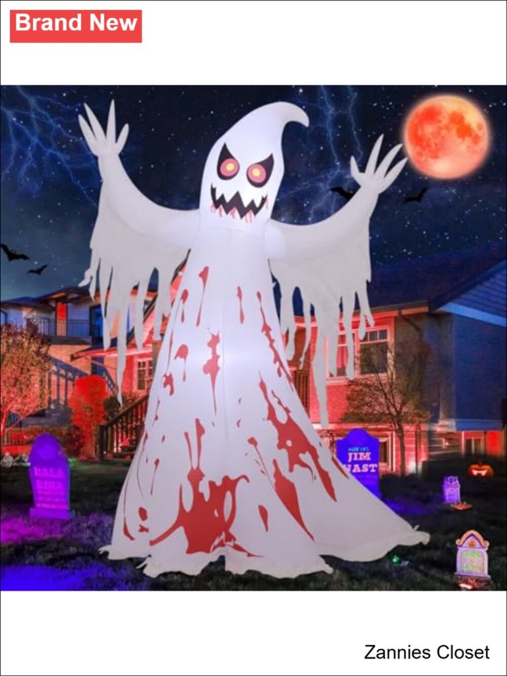👻 GOOSH 8.2 FT Giant Halloween Inflatable Ghost Outdoor Yard Decor LED